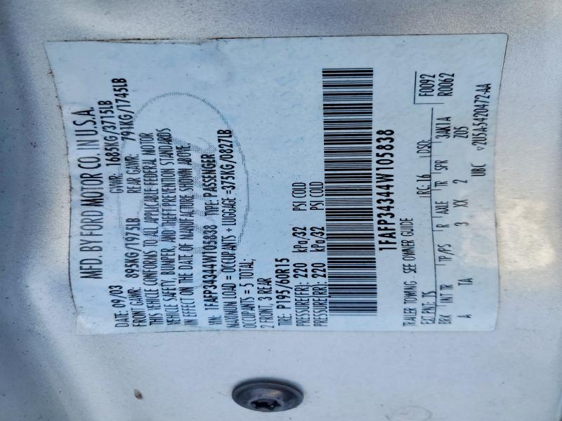 Продажа на аукционе авто 2004 Ford Focus, vin: 1FAFP34344W105838, номер лота: 76803245