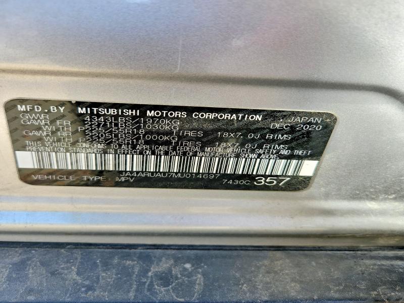 Продаж на аукціоні авто 2021 Mitsubishi Outlander Sport, vin: JA4ARUAU7MU014697, номер лоту: 78586115