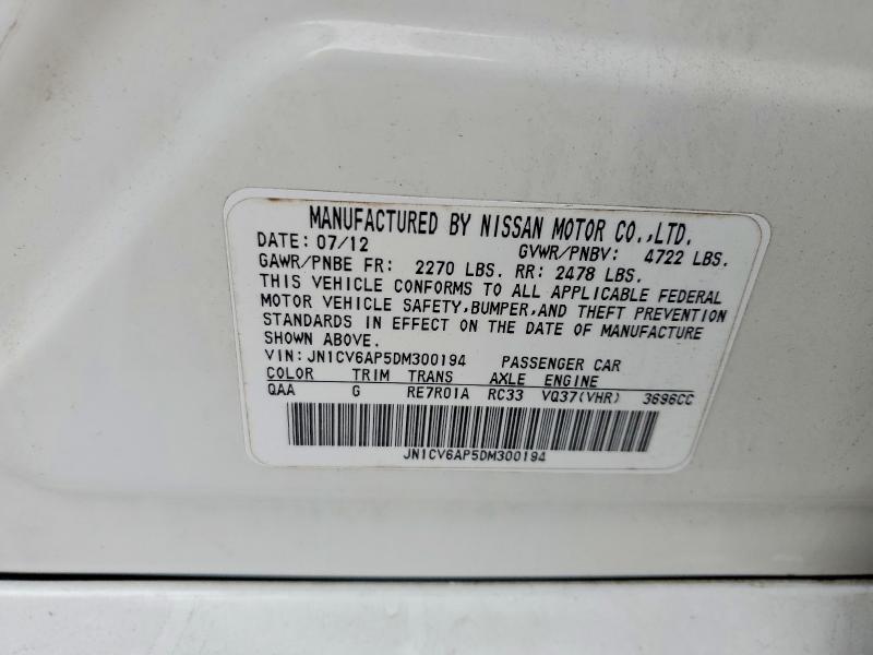 Продаж на аукціоні авто 2013 Infiniti G37, vin: JN1CV6AP5DM300194, номер лоту: 77975345
