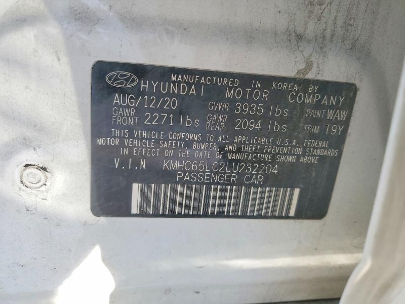 Aukcja sprzedaży 2020 Hyundai Ioniq, vin: KMHC65LC2LU232204, numer aukcji: 77557515