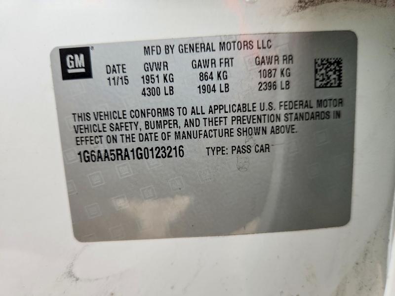 Aukcja sprzedaży 2016 Cadillac Ats, vin: 1G6AA5RA1G0123216, numer aukcji: 76574725