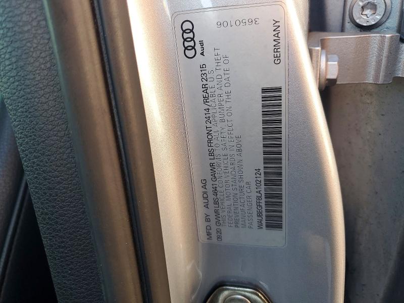 Aukcja sprzedaży 2020 Audi A3, vin: WAUBEGFF8LA102124, numer aukcji: 78768995