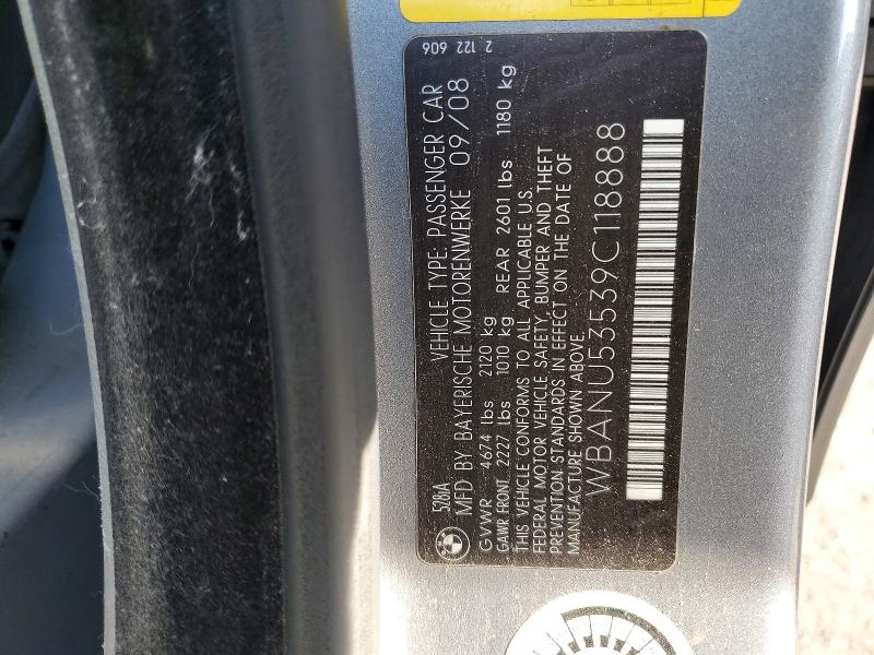 Продаж на аукціоні авто 2009 Bmw 528, vin: WBANU53539C118888, номер лоту: 78337915