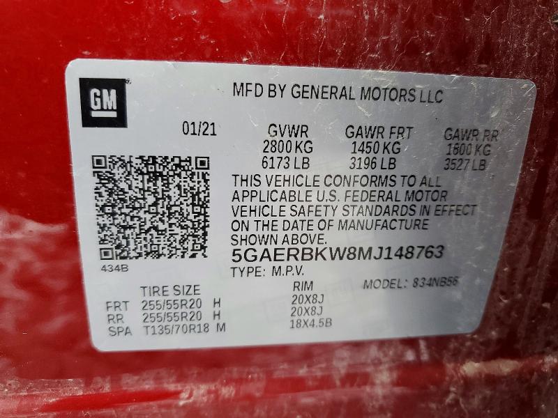 Продажа на аукционе авто 2021 Buick Enclave, vin: 5GAERBKW8MJ148763, номер лота: 78315755