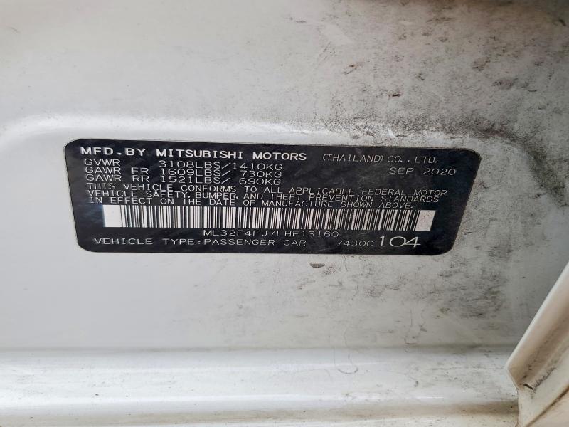 Продаж на аукціоні авто 2020 Mitsubishi Mirage, vin: ML32F4FJ7LHF13160, номер лоту: 76716255