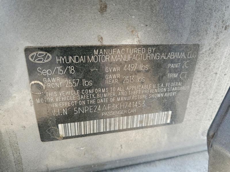 Aukcja sprzedaży 2019 Hyundai Sonata, vin: 5NPE24AF3KH741453, numer aukcji: 76926775