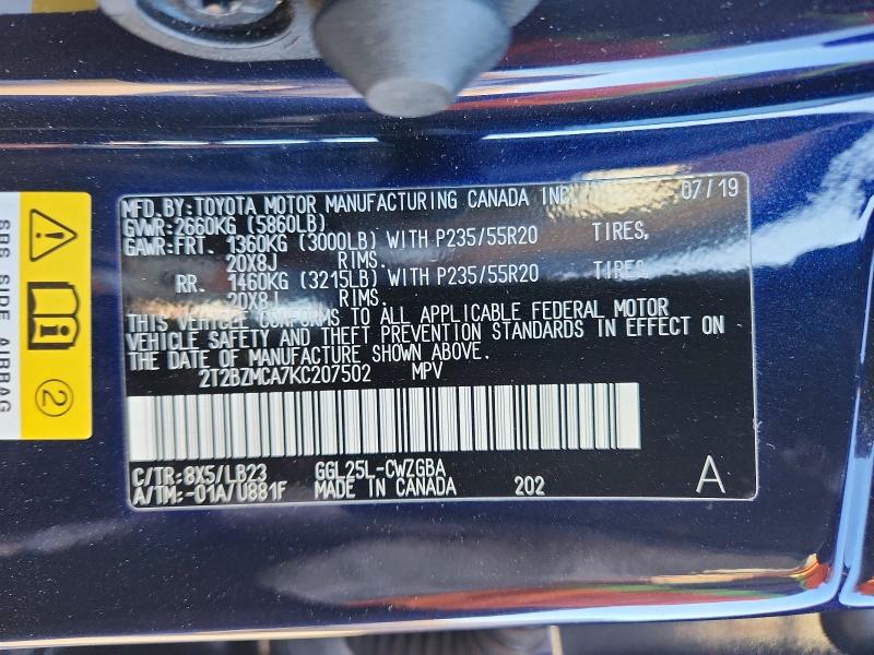 Продажа на аукционе авто 2019 Lexus Rx 350, vin: 2T2BZMCA7KC207502, номер лота: 78673365
