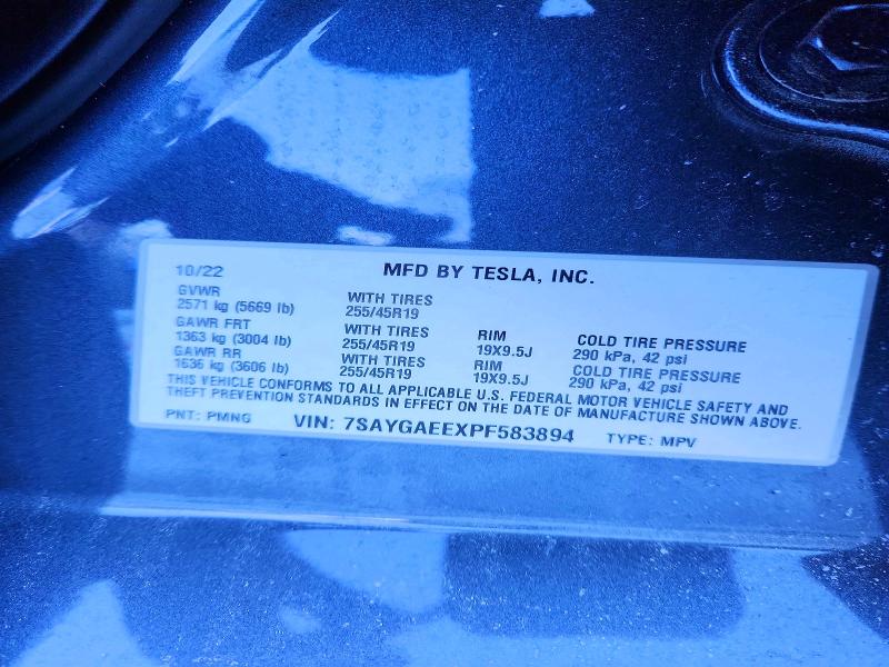 Aukcja sprzedaży 2023 Tesla Model Y, vin: 7SAYGAEEXPF583894, numer aukcji: 76121595