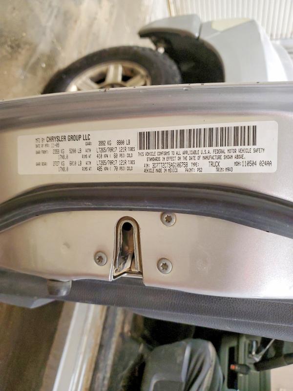 79277325 :رقم المزاد ، 3D7TT2CT5AG106758 vin ، 2010 Dodge Ram 2500 مزاد بيع