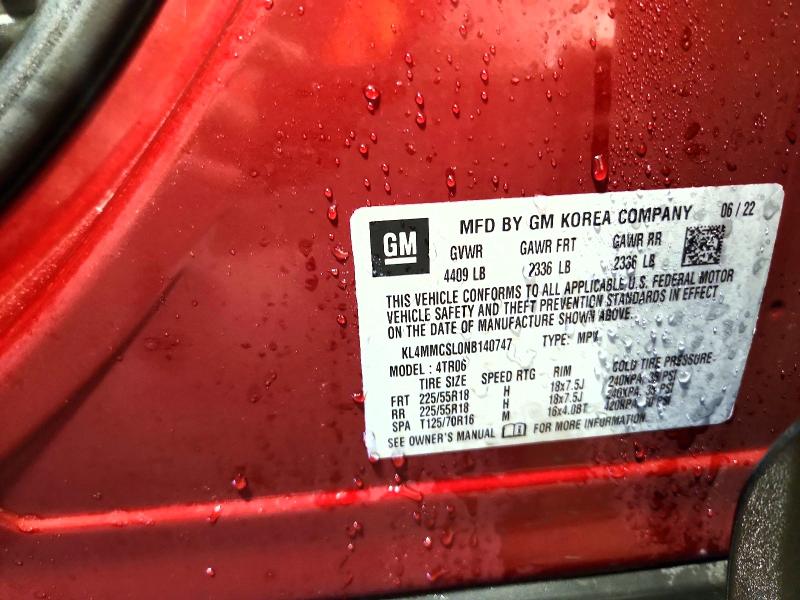2022 Buick Encore Gx მანქანა იყიდება აუქციონზე, vin: KL4MMCSL0NB140747, აუქციონის ნომერი: 78995275