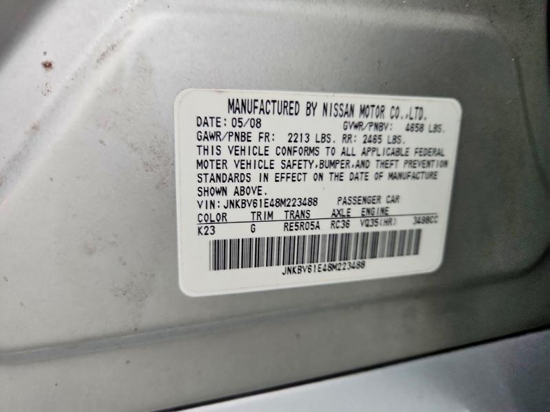 Продаж на аукціоні авто 2008 Infiniti G35, vin: JNKBV61E48M223488, номер лоту: 79033215