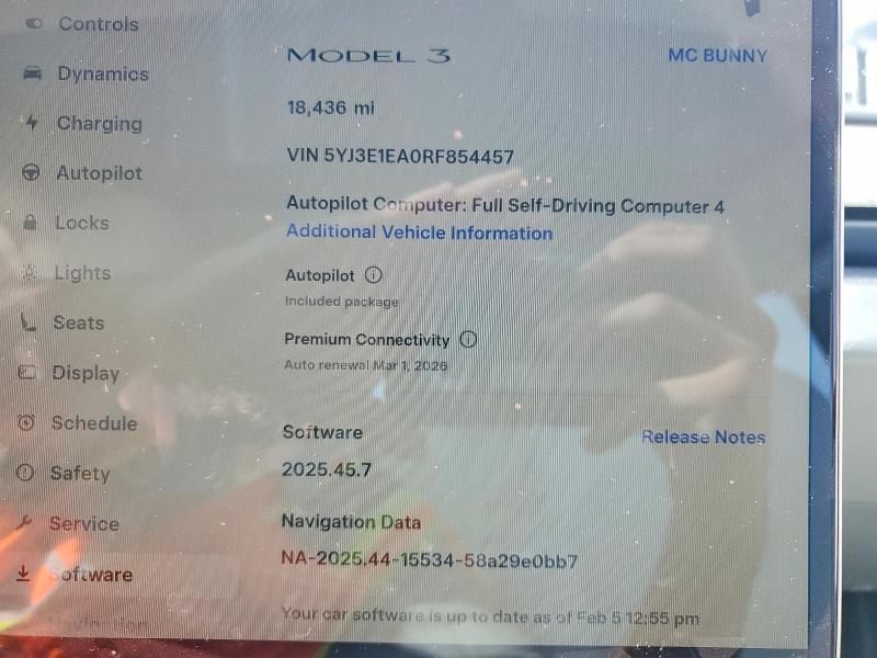 Продаж на аукціоні авто 2024 Tesla Model 3, vin: 5YJ3E1EA0RF854457, номер лоту: 76264845