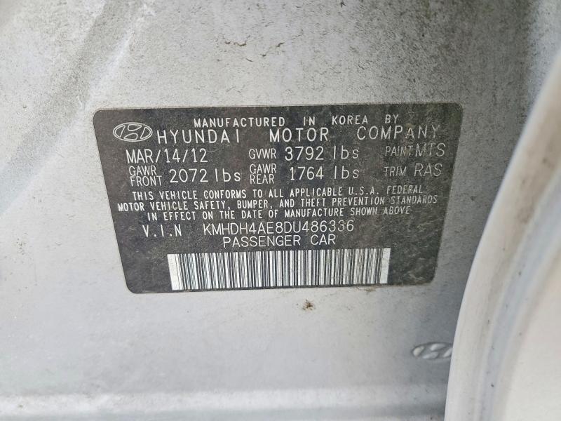 78877245 :رقم المزاد ، KMHDH4AE8DU486336 vin ، 2013 Hyundai Elantra مزاد بيع