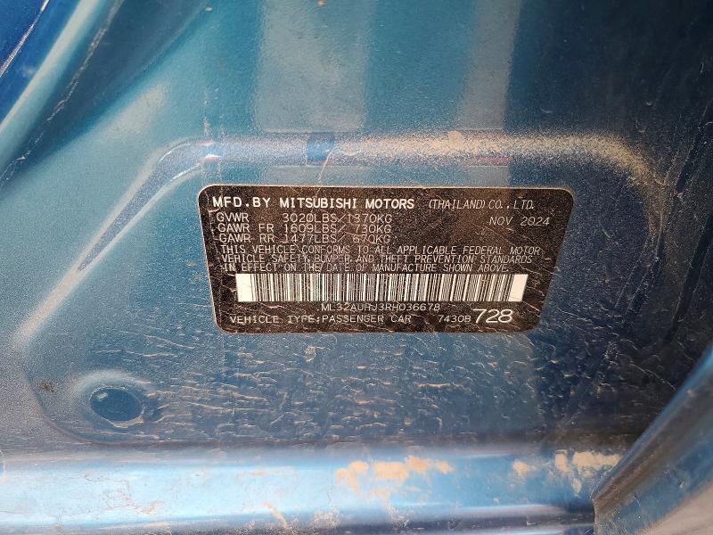 Продаж на аукціоні авто 2024 Mitsubishi Mirage, vin: ML32AUHJ3RH036678, номер лоту: 78030555