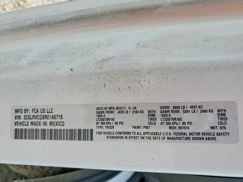 2024 Ram Promaster მანქანა იყიდება აუქციონზე, vin: 3C6LRVCG8RE146716, აუქციონის ნომერი: 76789315