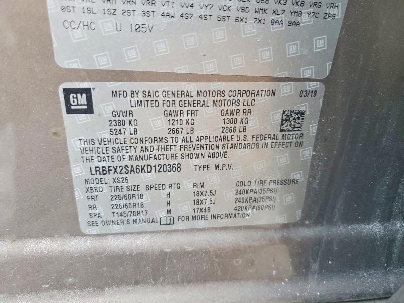 Aukcja sprzedaży 2019 Buick Envision, vin: LRBFX2SA6KD120368, numer aukcji: 75853965