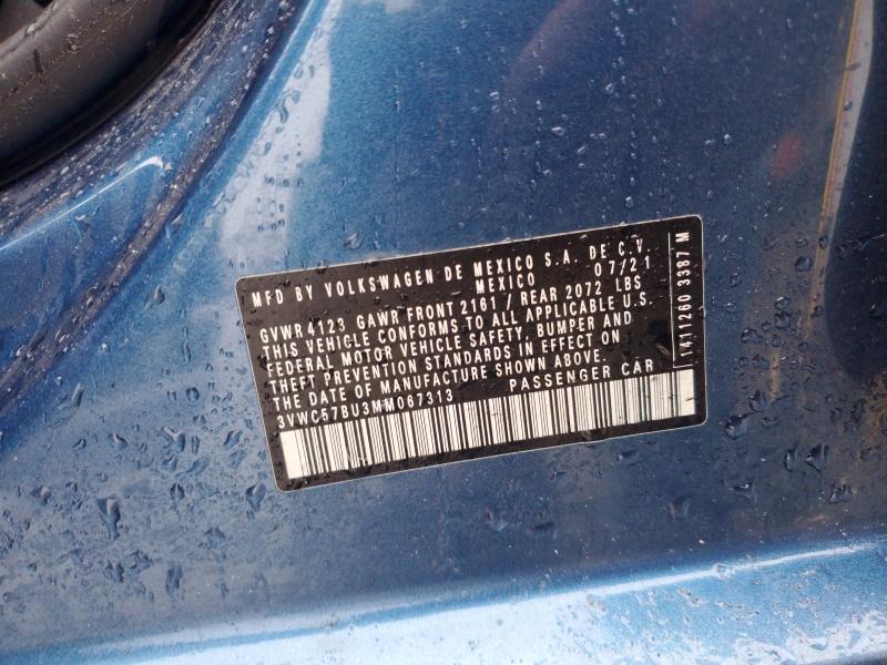 75003435 :رقم المزاد ، 3VWC57BU3MM067313 vin ، 2021 Volkswagen Jetta مزاد بيع