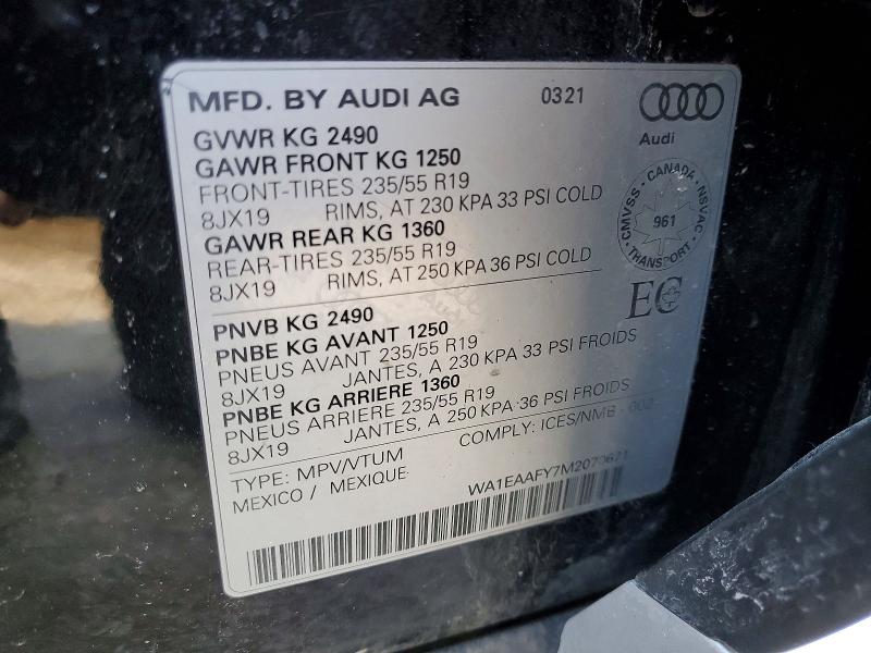 Aukcja sprzedaży 2021 Audi Q5, vin: WA1EAAFY7M2070671, numer aukcji: 77493595