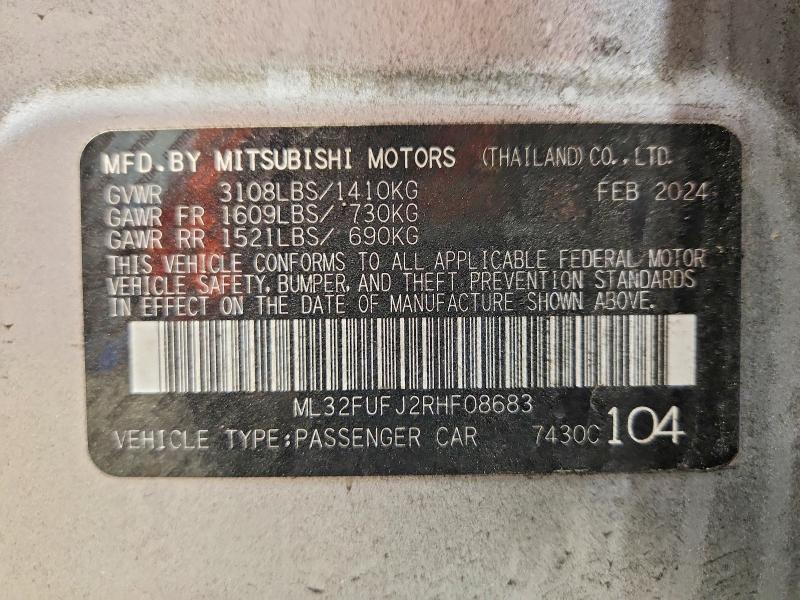 Продаж на аукціоні авто 2024 Mitsubishi Mirage, vin: ML32FUFJ2RHF08683, номер лоту: 75692745