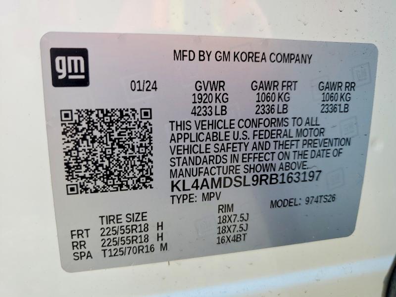 77595075 :رقم المزاد ، KL4AMDSL9RB163197 vin ، 2024 Buick Encore Gx مزاد بيع