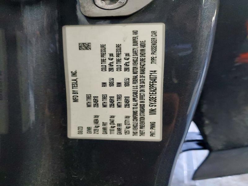 77141405 :رقم المزاد ، 5YJ3E1EA2PF640714 vin ، 2023 Tesla Model 3 مزاد بيع