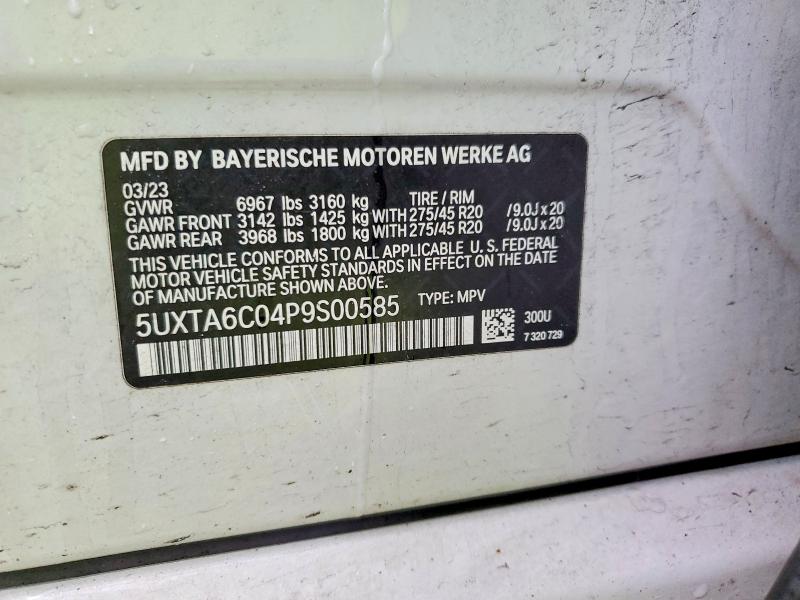 79025435 :رقم المزاد ، 5UXTA6C04P9S00585 vin ، 2023 Bmw X5 مزاد بيع