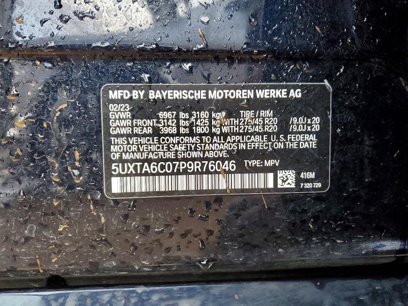 Продаж на аукціоні авто 2023 Bmw X5, vin: 5UXTA6C07P9R76046, номер лоту: 77906395