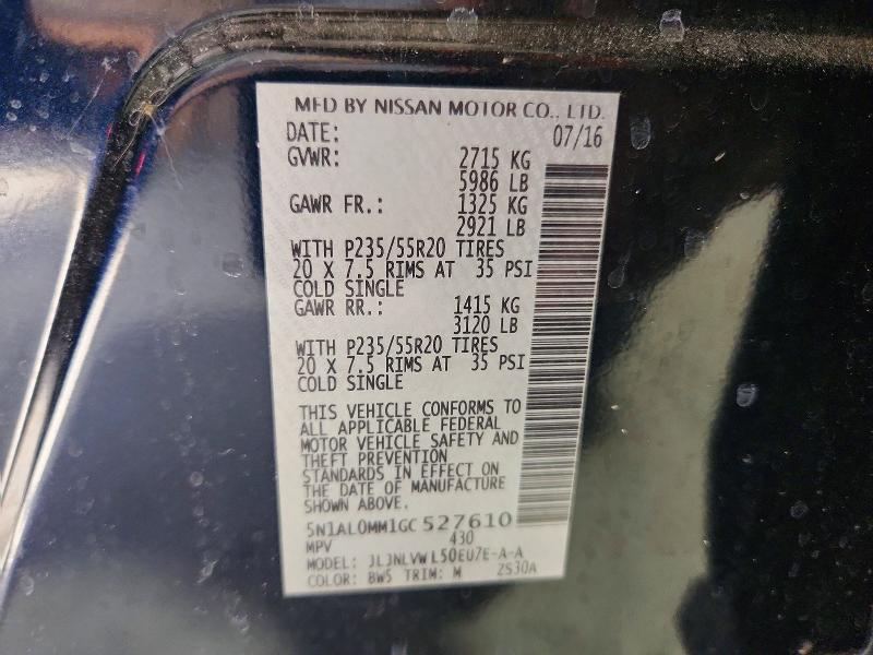 Aukcja sprzedaży 2016 Infiniti Qx60, vin: 5N1AL0MM1GC527610, numer aukcji: 76275925