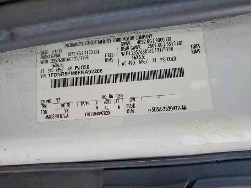 2015 Ford Transit მანქანა იყიდება აუქციონზე, vin: 1FDNR5PM6FKA92208, აუქციონის ნომერი: 77525195