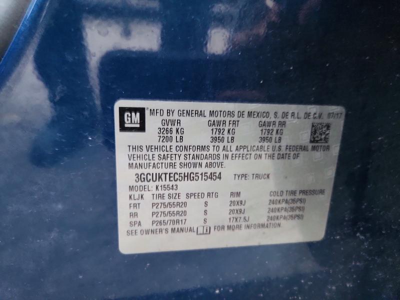 2017 Chevrolet Silverado მანქანა იყიდება აუქციონზე, vin: 3GCUKTEC5HG515454, აუქციონის ნომერი: 77552495