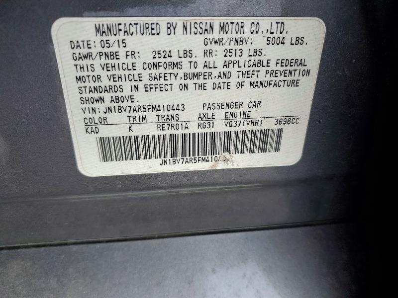 Продаж на аукціоні авто 2015 Infiniti Q50, vin: JN1BV7AR5FM410443, номер лоту: 75669925