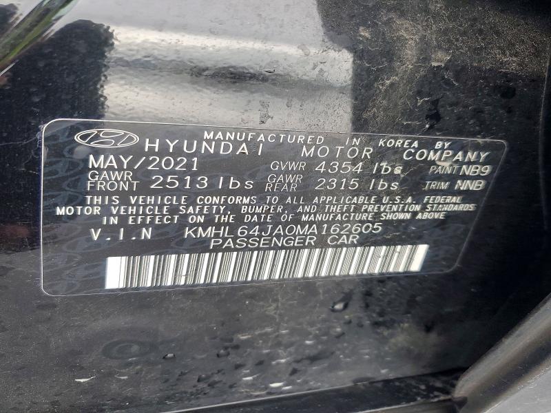 Продажа на аукционе авто 2021 Hyundai Sonata, vin: KMHL64JA0MA162605, номер лота: 77779645
