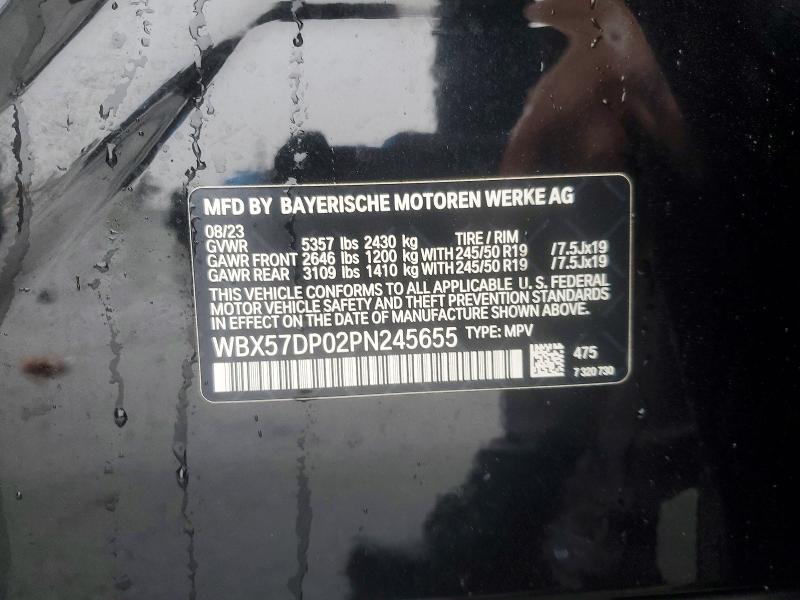 2023 Bmw X3 მანქანა იყიდება აუქციონზე, vin: WBX57DP02PN245655, აუქციონის ნომერი: 76357575