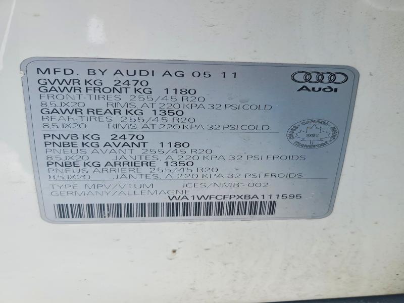 Aukcja sprzedaży 2011 Audi Q5, vin: WA1WFCFPXBA111595, numer aukcji: 76532155