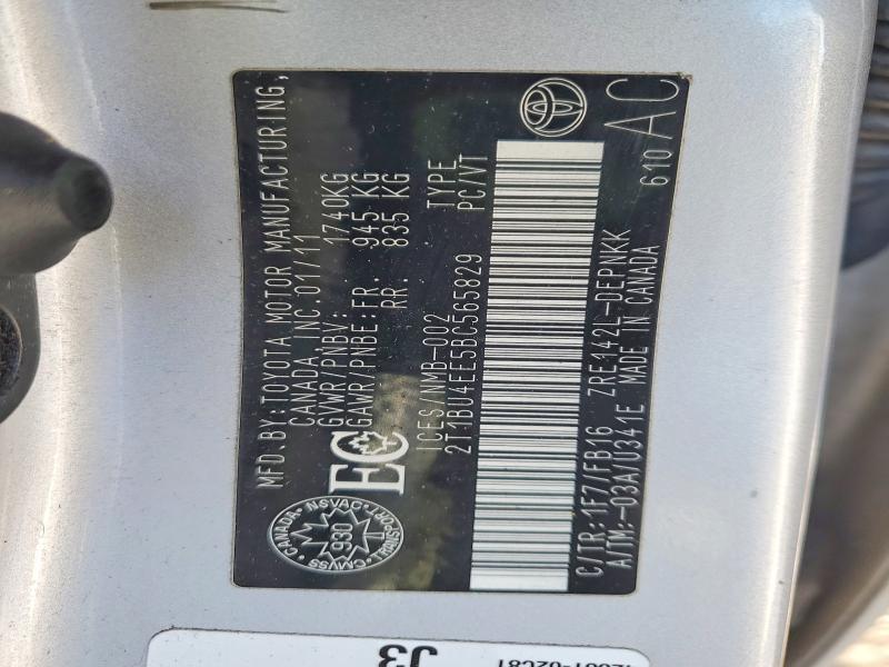 77465455 :رقم المزاد ، 2T1BU4EE5BC565829 vin ، 2011 Toyota Corolla مزاد بيع