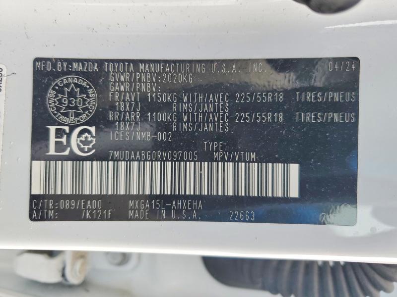 77107455 :رقم المزاد ، 7MUDAABG0RV097005 vin ، 2024 Toyota Corolla Cross مزاد بيع