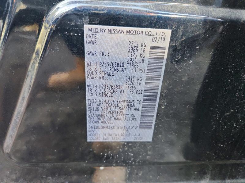Aukcja sprzedaży 2019 Infiniti Qx60, vin: 5N1DL0MM1KC556272, numer aukcji: 76767275