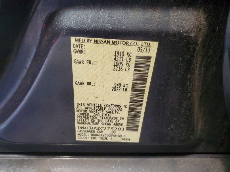 77935545 :رقم المزاد ، 1N4AL3AP1DC275203 vin ، 2013 Nissan Altima مزاد بيع