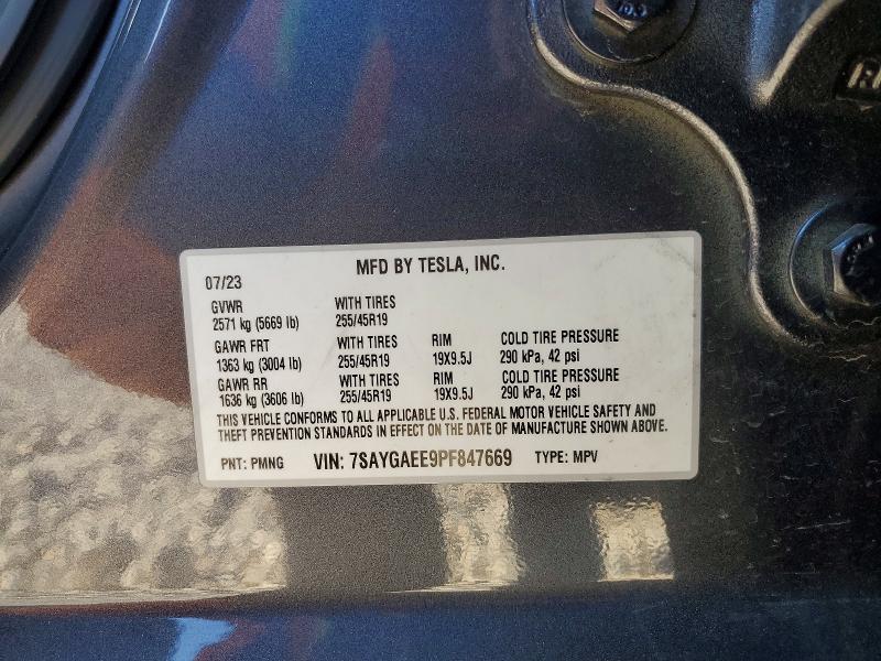 Продажа на аукционе авто 2023 Tesla Model Y, vin: 7SAYGAEE9PF847669, номер лота: 76454485