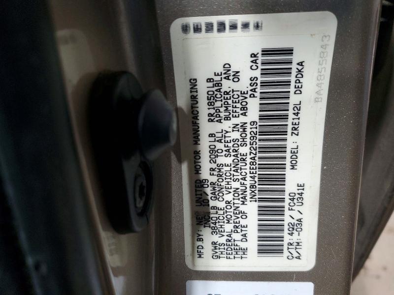 Продажа на аукционе авто 2010 Toyota Corolla, vin: 1NXBU4EE8AZ259219, номер лота: 75421425