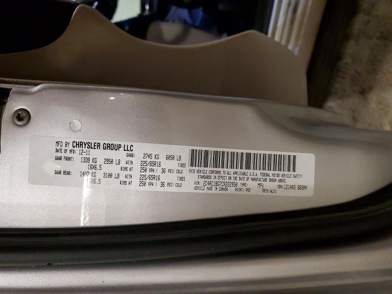 Продаж на аукціоні авто 2012 Chrysler Town & Country, vin: 2C4RC1BG7CR222950, номер лоту: 75861025