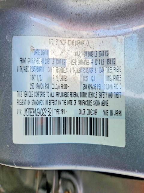 Продаж на аукціоні авто 2010 Mazda Cx-9, vin: JM3TB3MV9A0231521, номер лоту: 77004105
