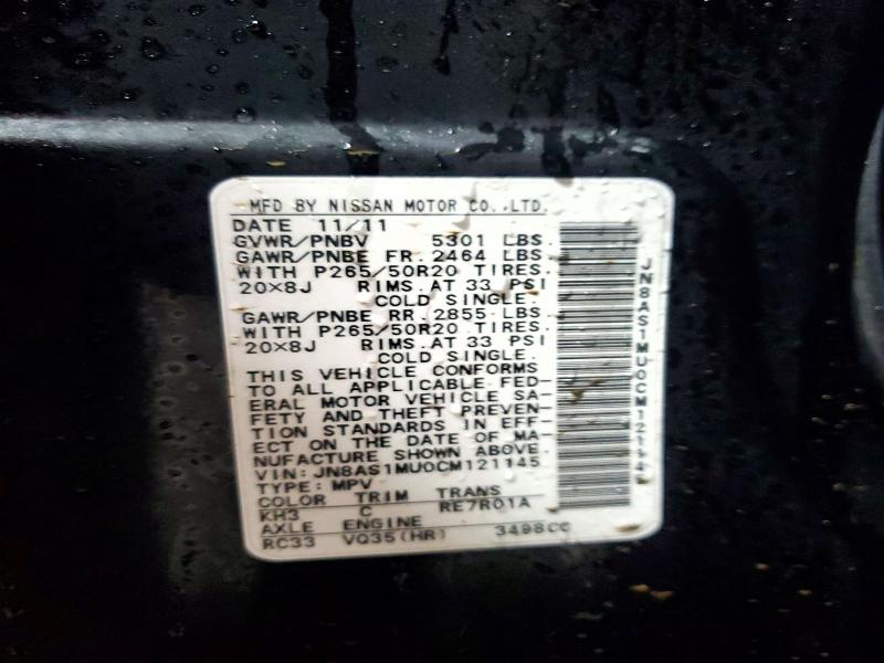 Продаж на аукціоні авто 2012 Infiniti Fx35, vin: JN8AS1MU0CM121145, номер лоту: 78629535