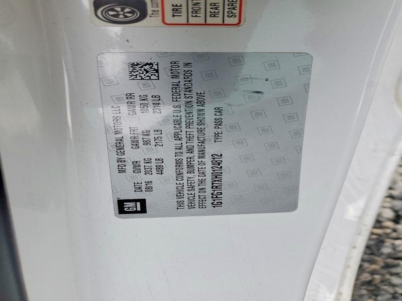 Продажа на аукционе авто 2017 Chevrolet Camaro, vin: 1G1FG1R7XH0124812, номер лота: 77826785