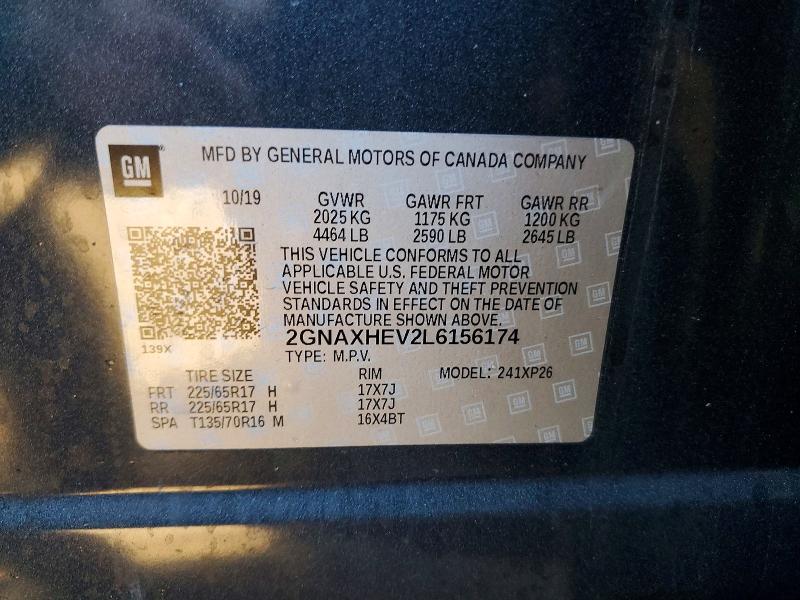 Продажа на аукционе авто 2020 Chevrolet Equinox, vin: 2GNAXHEV2L6156174, номер лота: 77121575