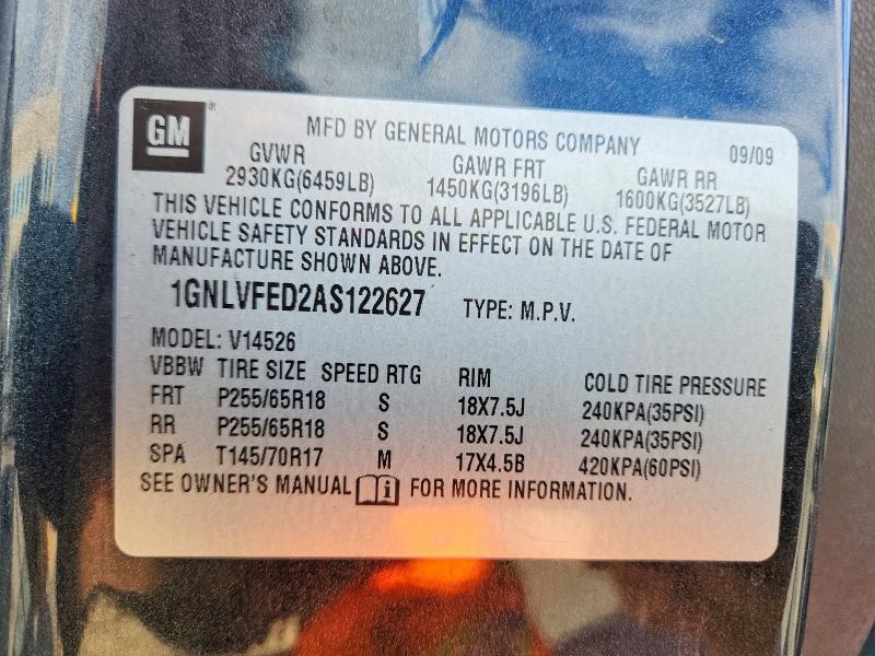 Aukcja sprzedaży 2010 Chevrolet Traverse, vin: 1GNLVFED2AS122627, numer aukcji: 78101985