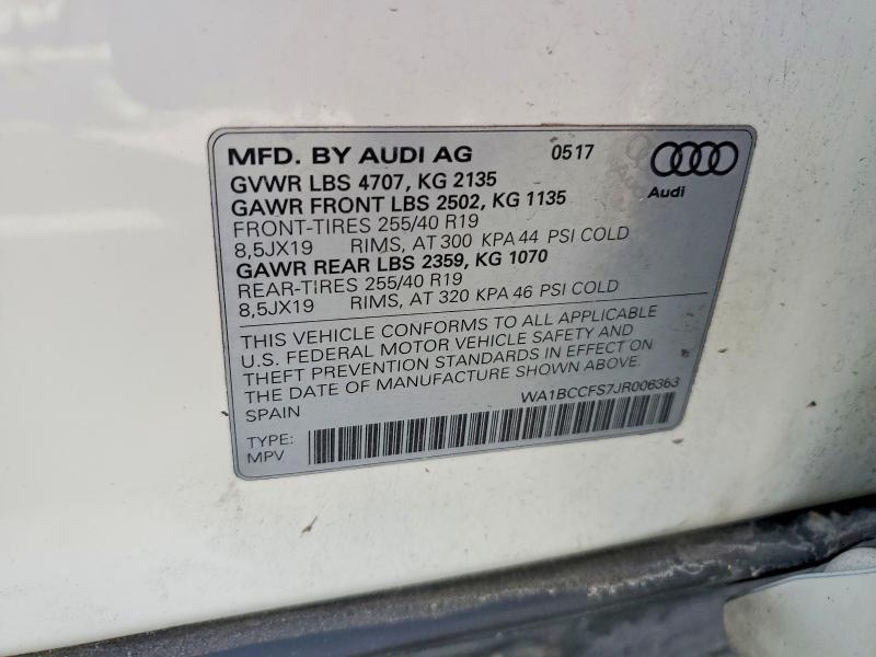 Aukcja sprzedaży 2018 Audi Q3, vin: WA1BCCFS7JR006363, numer aukcji: 79180035