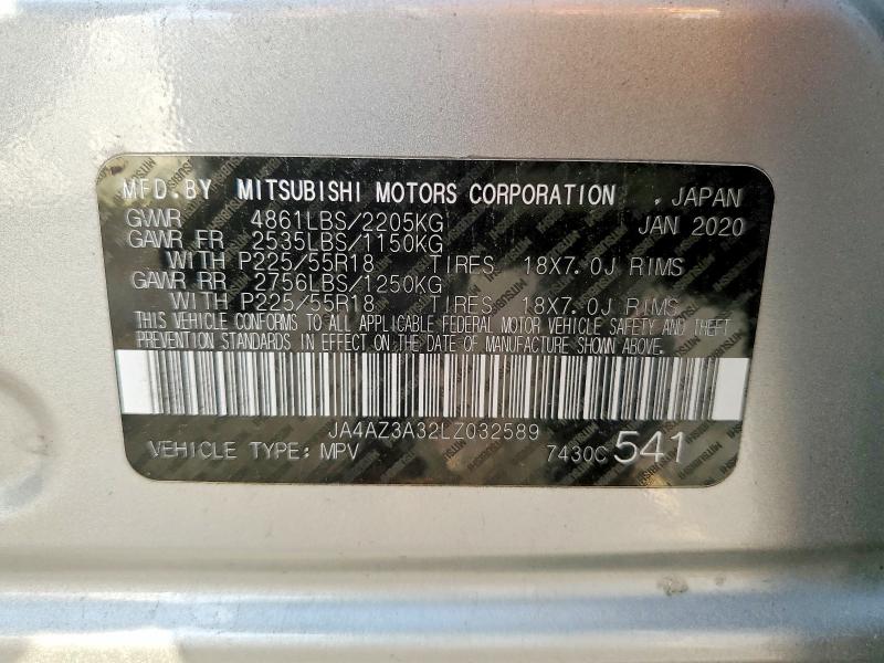 Продаж на аукціоні авто 2020 Mitsubishi Outlander, vin: JA4AZ3A32LZ032589, номер лоту: 76469355
