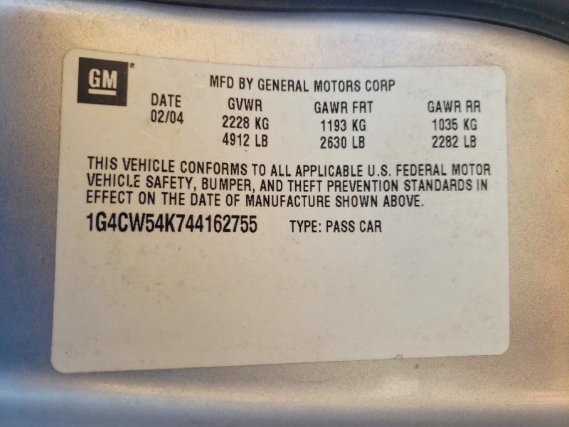 Продажа на аукционе авто 2004 Buick Park Avenue, vin: 1G4CW54K744162755, номер лота: 76906105