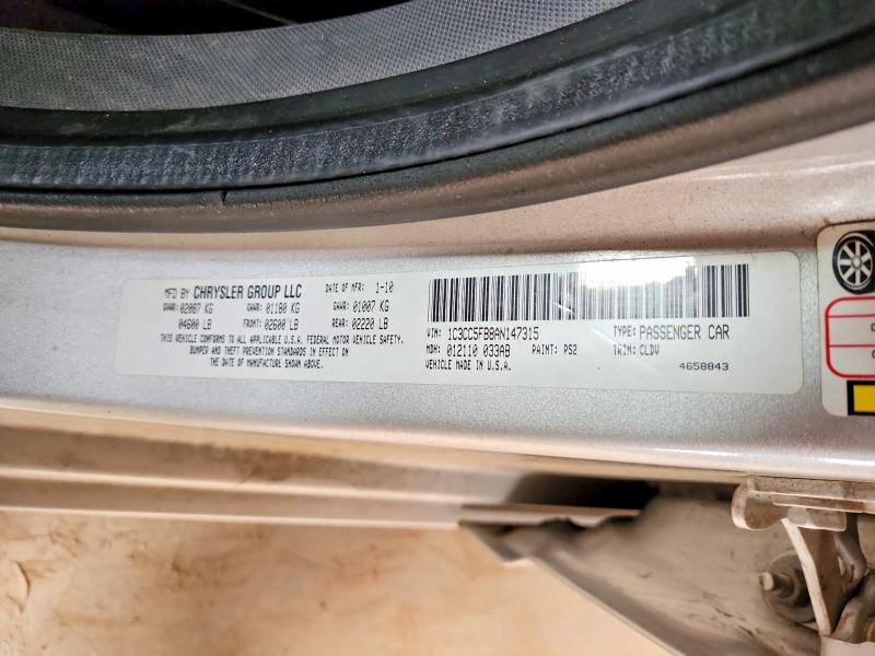 Aukcja sprzedaży 2010 Chrysler Sebring, vin: 1C3CC5FB8AN147315, numer aukcji: 77137175